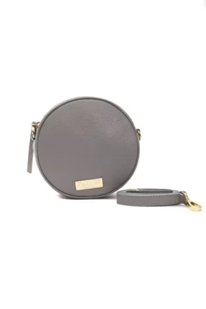 Pompei Donatella Gray Leather Women Crossbody Bag